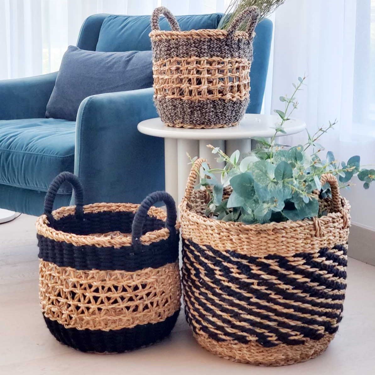 KORISSA Ula Mesh Basket, Black - lily & onyx