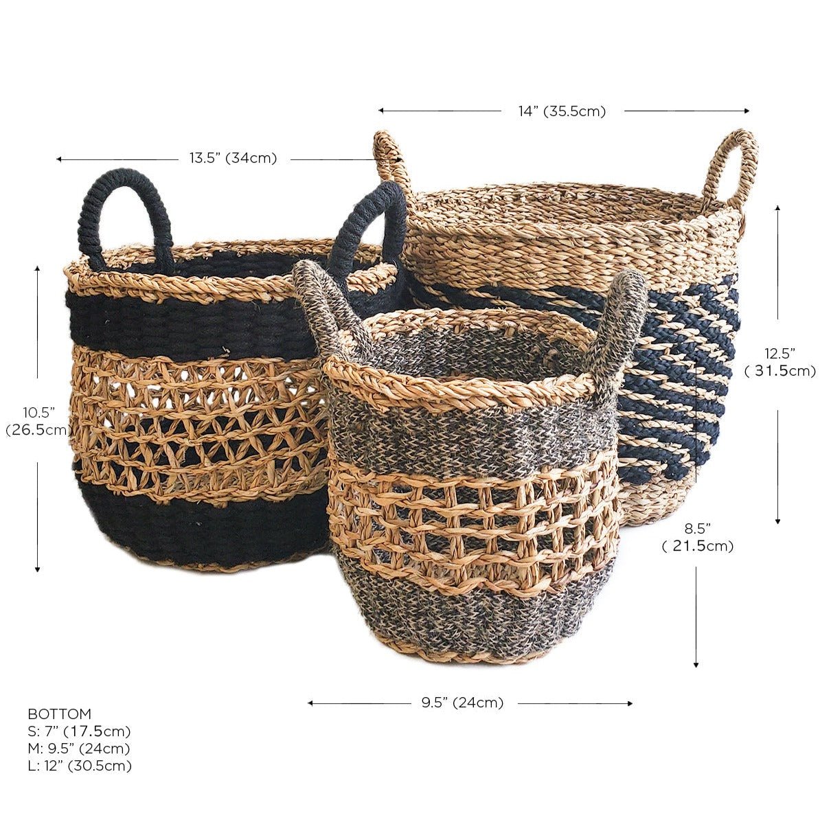 KORISSA Ula Mesh Basket, Black - lily & onyx