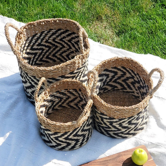 KORISSA Ula Zigzag Basket - lily & onyx