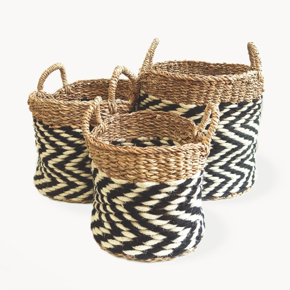 KORISSA Ula Zigzag Basket - lily & onyx