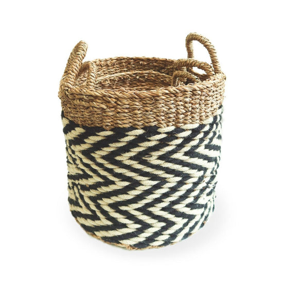 KORISSA Ula Zigzag Basket - lily & onyx