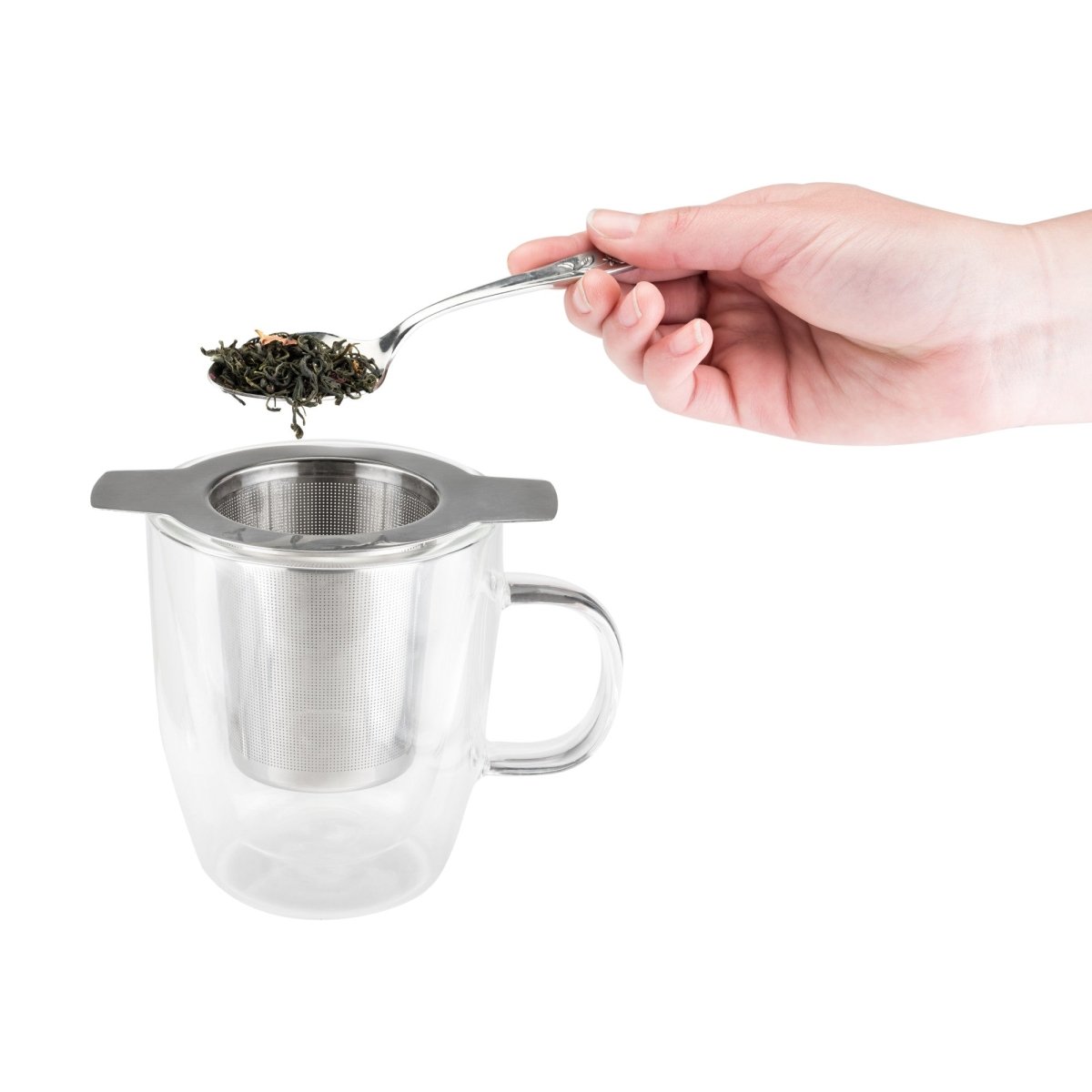 Load image into Gallery viewer, Pinky Up Universal Stainless Steel Tea Infuser - lily &amp;amp; onyx
