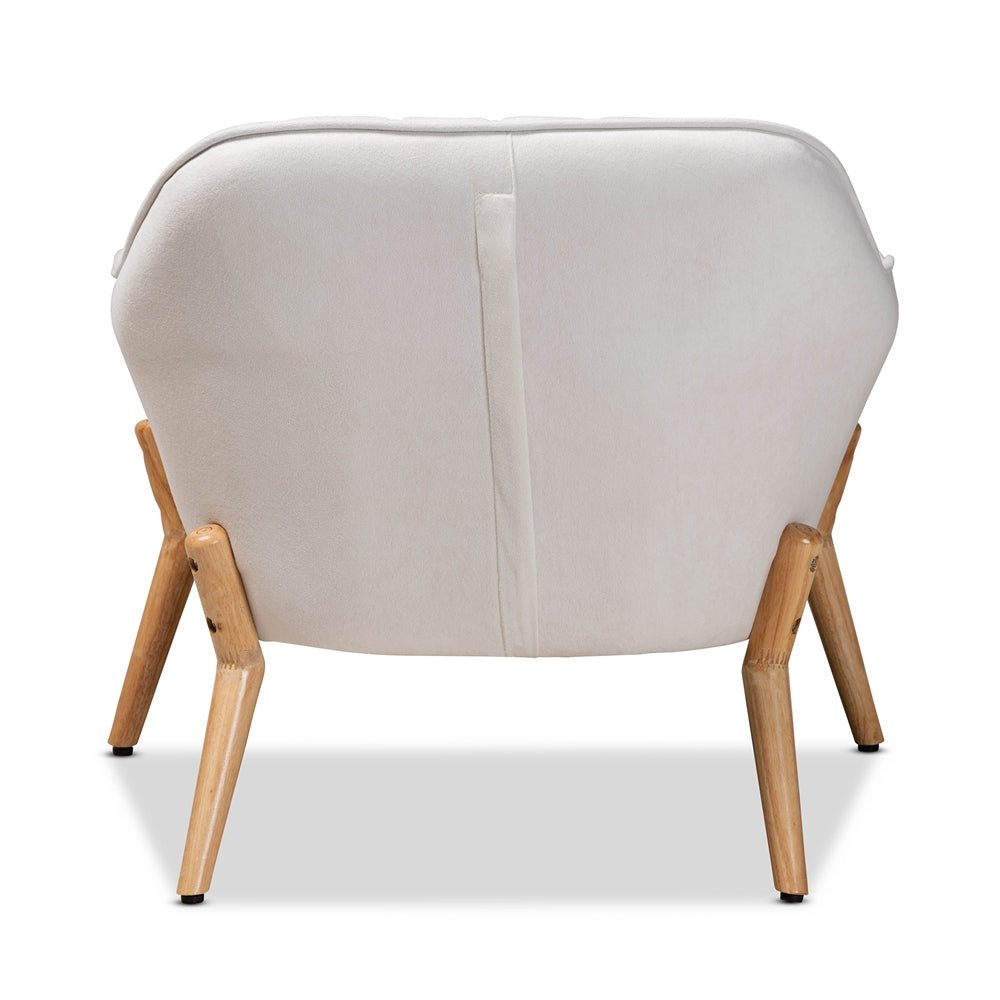 Load image into Gallery viewer, Baxton Studio Valentina Mid Century Modern Transitional Velvet Fabric Upholstered &amp;amp; Natural Wood Armchair - lily &amp;amp; onyx
