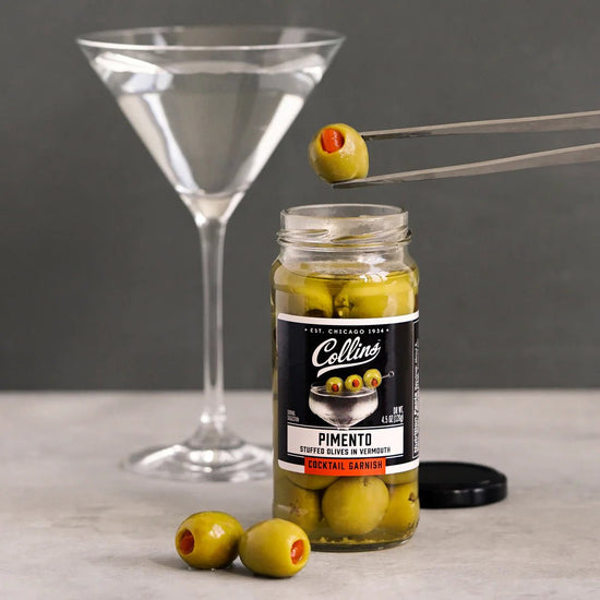 Collins Vermouth Martini Pimento Olives, 5 Oz - lily & onyx