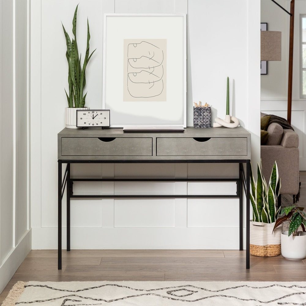 Walker Edison Vetti Faux Shagreen Desk - lily & onyx