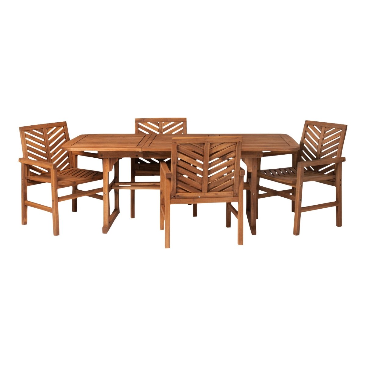 Walker Edison Vincent 5-Piece Extendable Outdoor Patio Dining Set - lily & onyx