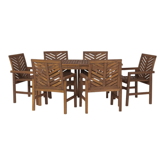 Walker Edison Vincent 7-Piece Outdoor Patio Dining Set - lily & onyx