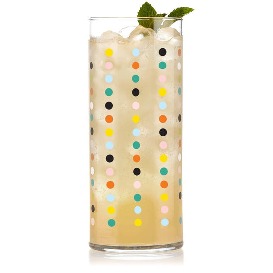 Libbey Vintage Flower Power Party Dots Cooler Glasses, 16 oz - Set of 4 - lily & onyx
