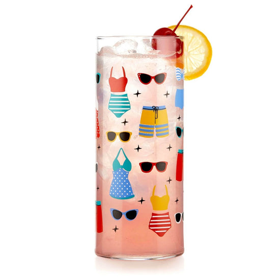 Load image into Gallery viewer, Libbey Vintage Swimsuits Cooler Glasses, 16 oz - Set of 4 - lily &amp;amp; onyx
