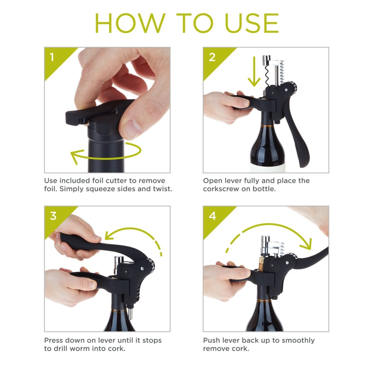 TRUE Virtuoso Lever Corkscrew & Foil Cutter Set - lily & onyx