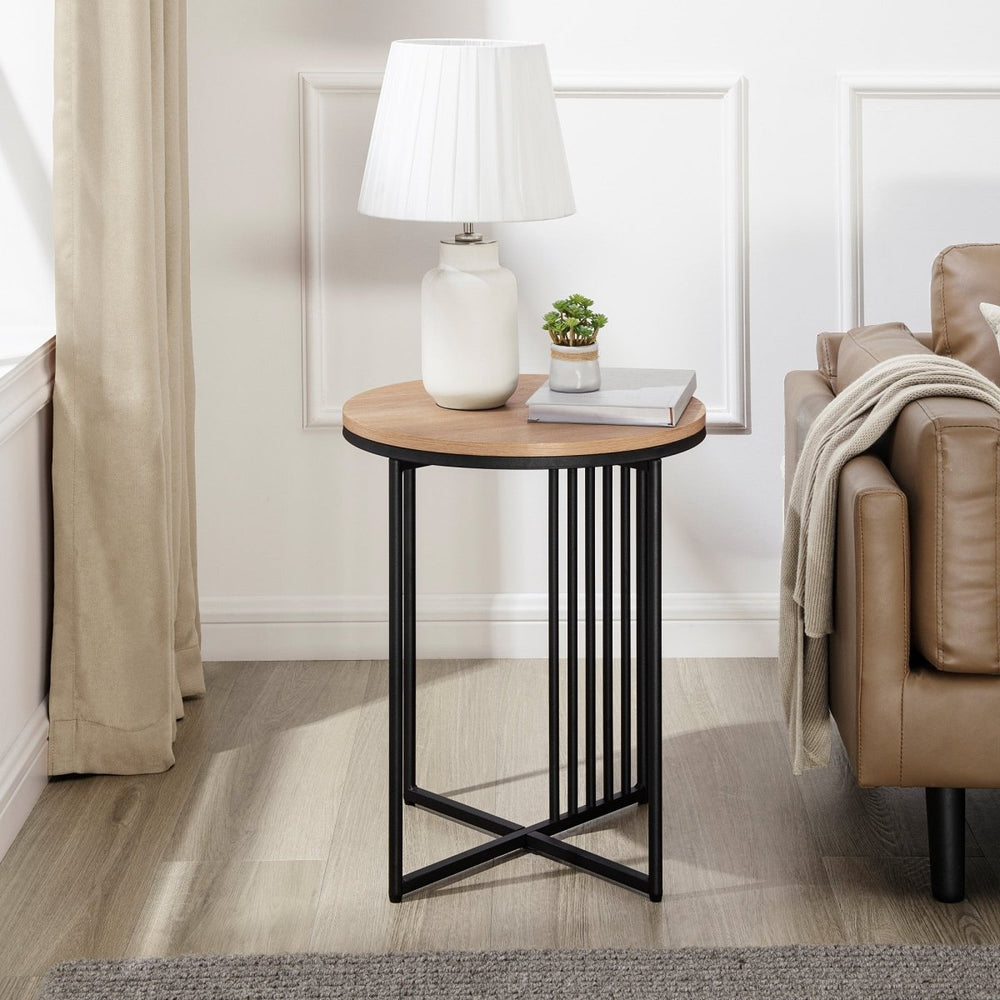 Walker Edison Vulcan Minimalist Metal Slatted Side Table - lily & onyx