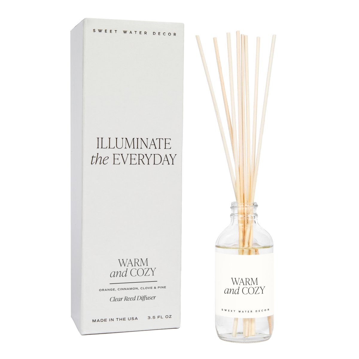 Sweet Water Decor Warm and Cozy Clear Reed Diffuser - lily & onyx