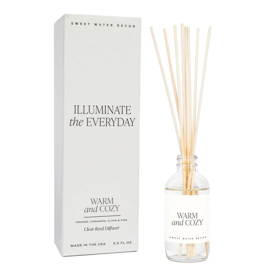 Sweet Water Decor Warm and Cozy Clear Reed Diffuser - lily & onyx