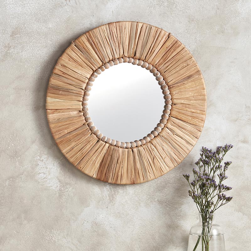 47th & Main Water Hyacinth & Fir Two Tier Layer Wall Mirror - lily & onyx