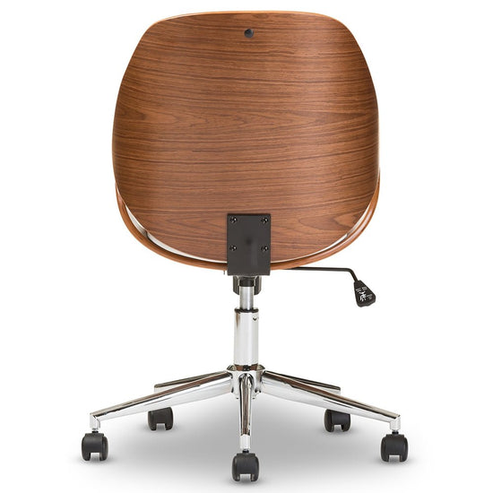 Baxton Studio Watson Modern And Contemporary White And Walnut Office Chair - lily & onyx