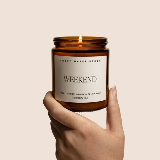 Sweet Water Decor Weekend Soy Candle - Amber Jar - 9 oz - lily & onyx