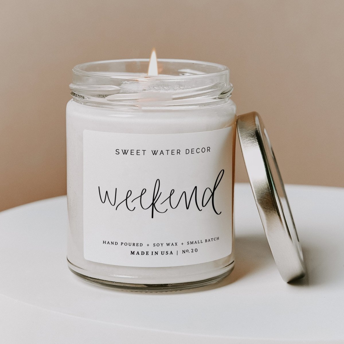 Load image into Gallery viewer, Sweet Water Decor Weekend Soy Candle - Clear Jar - 9 oz - lily &amp;amp; onyx
