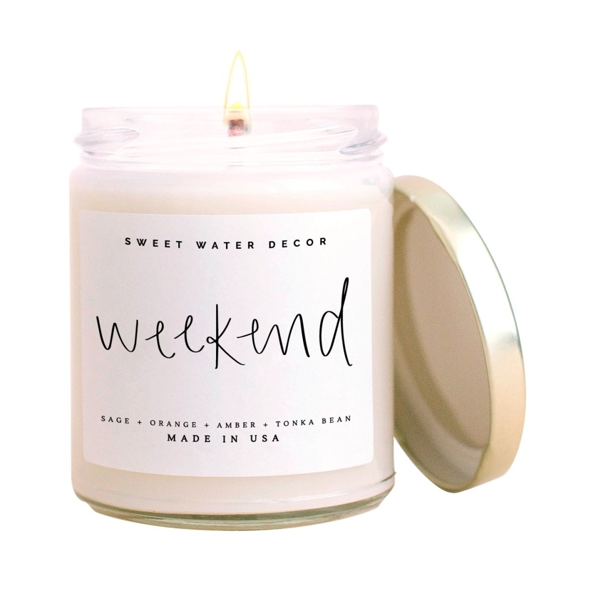 Load image into Gallery viewer, Sweet Water Decor Weekend Soy Candle - Clear Jar - 9 oz - lily &amp;amp; onyx
