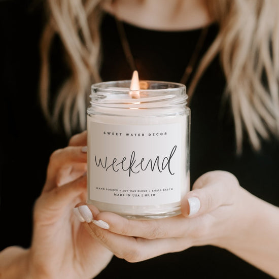 Sweet Water Decor Weekend Soy Candle - Clear Jar - 9 oz - lily & onyx