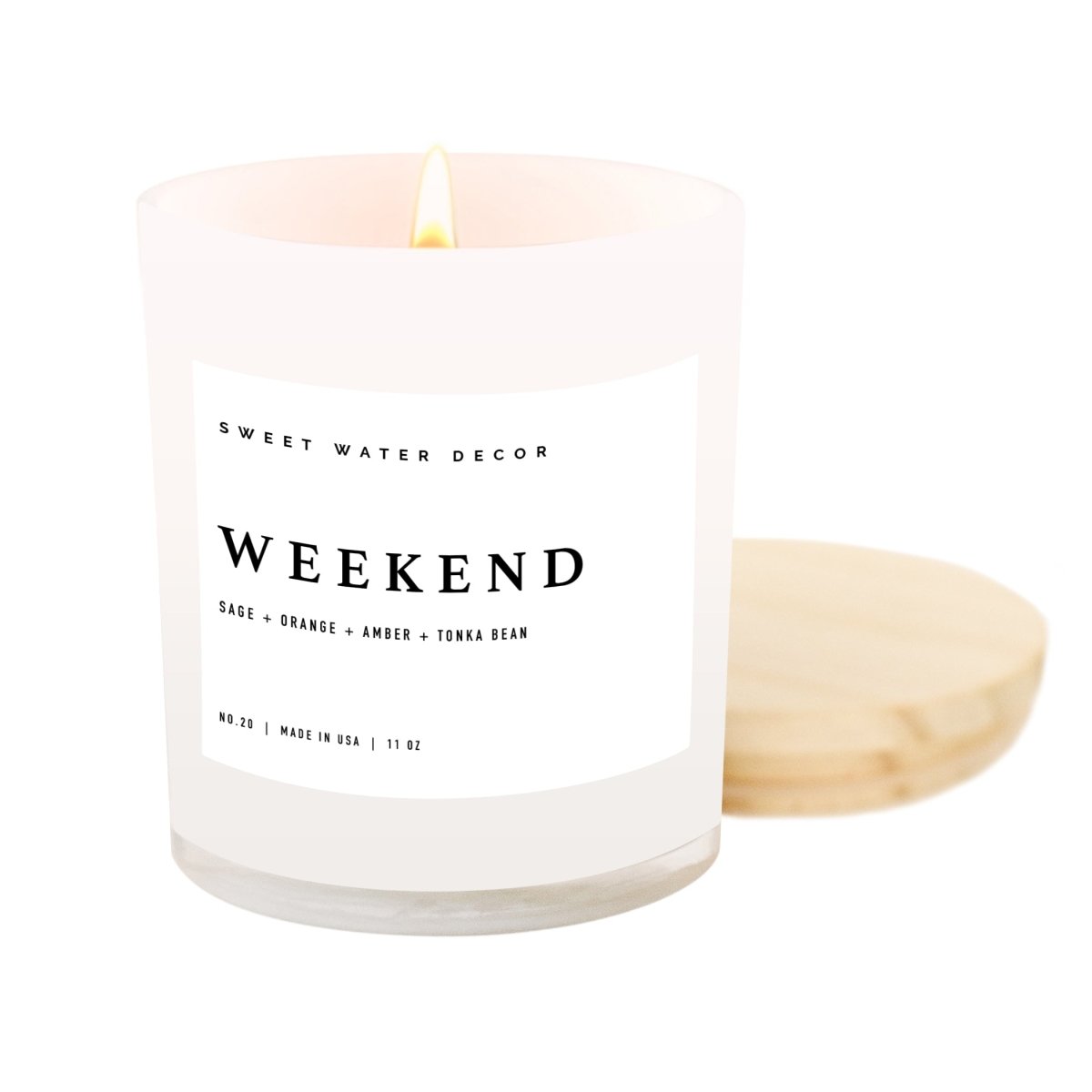 Sweet Water Decor Weekend Soy Candle - White Jar - 11 oz - lily & onyx