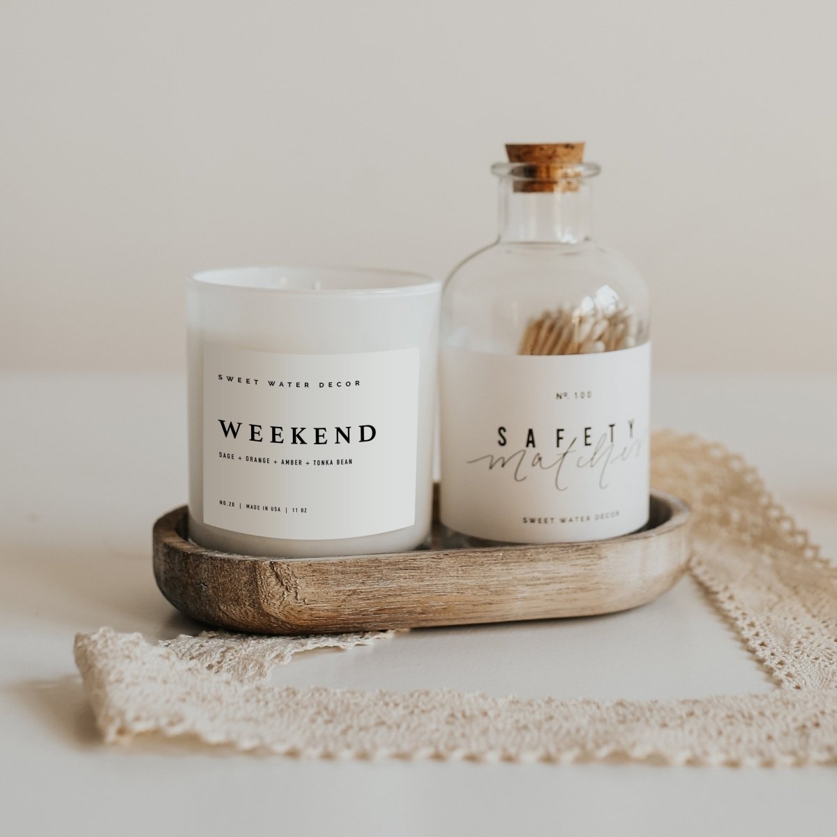Load image into Gallery viewer, Sweet Water Decor Weekend Soy Candle - White Jar - 11 oz - lily &amp;amp; onyx

