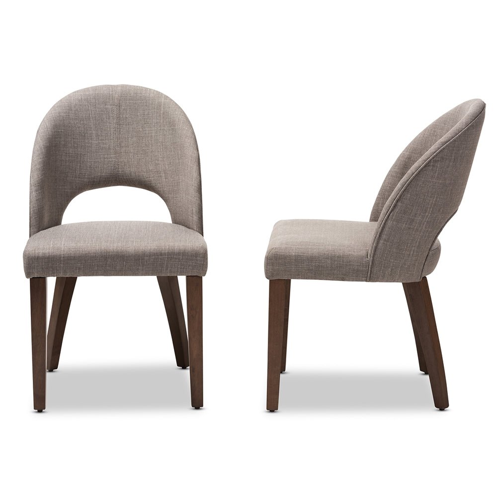 
                      
                        Baxton Studio Wesley Mid Century Modern Fabric Upholstered Walnut Finished Wood Dining Chair, Set Of 2 - lily & onyx
                      
                    