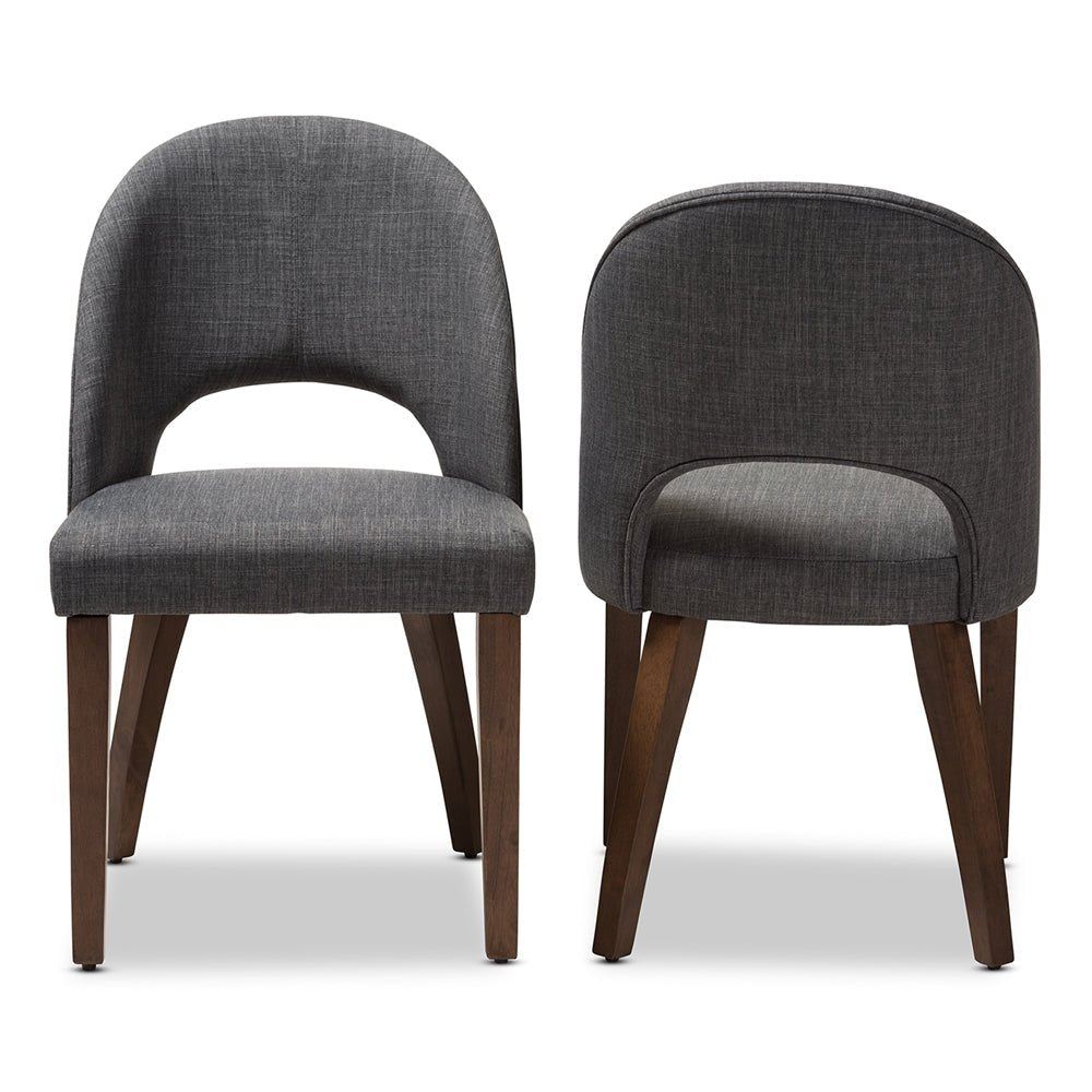 
                      
                        Baxton Studio Wesley Mid Century Modern Fabric Upholstered Walnut Finished Wood Dining Chair, Set Of 2 - lily & onyx
                      
                    