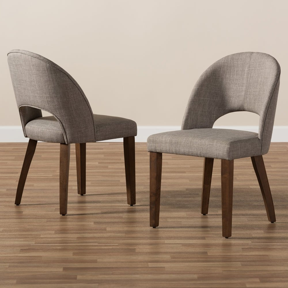 
                      
                        Baxton Studio Wesley Mid Century Modern Fabric Upholstered Walnut Finished Wood Dining Chair, Set Of 2 - lily & onyx
                      
                    