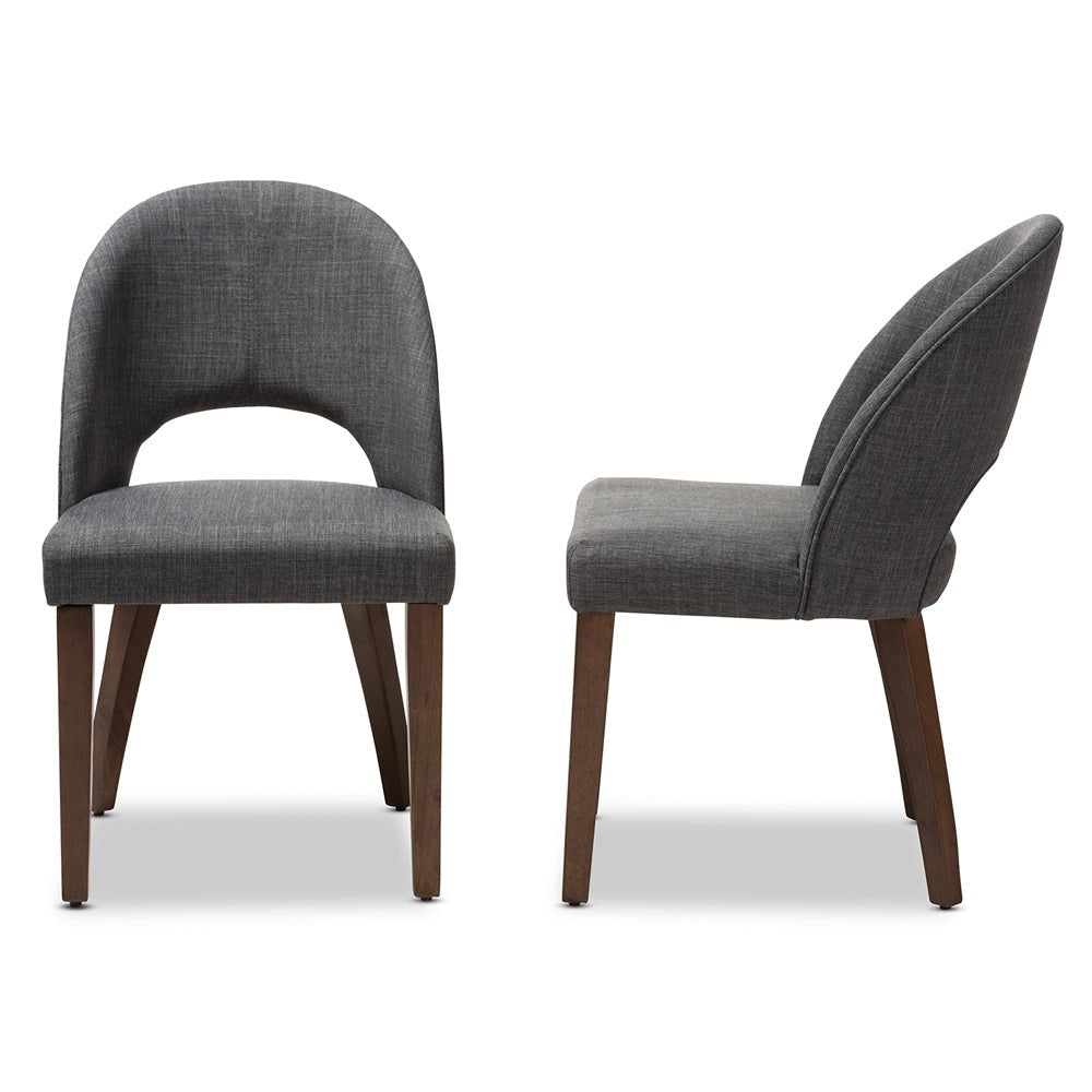 
                      
                        Baxton Studio Wesley Mid Century Modern Fabric Upholstered Walnut Finished Wood Dining Chair, Set Of 2 - lily & onyx
                      
                    