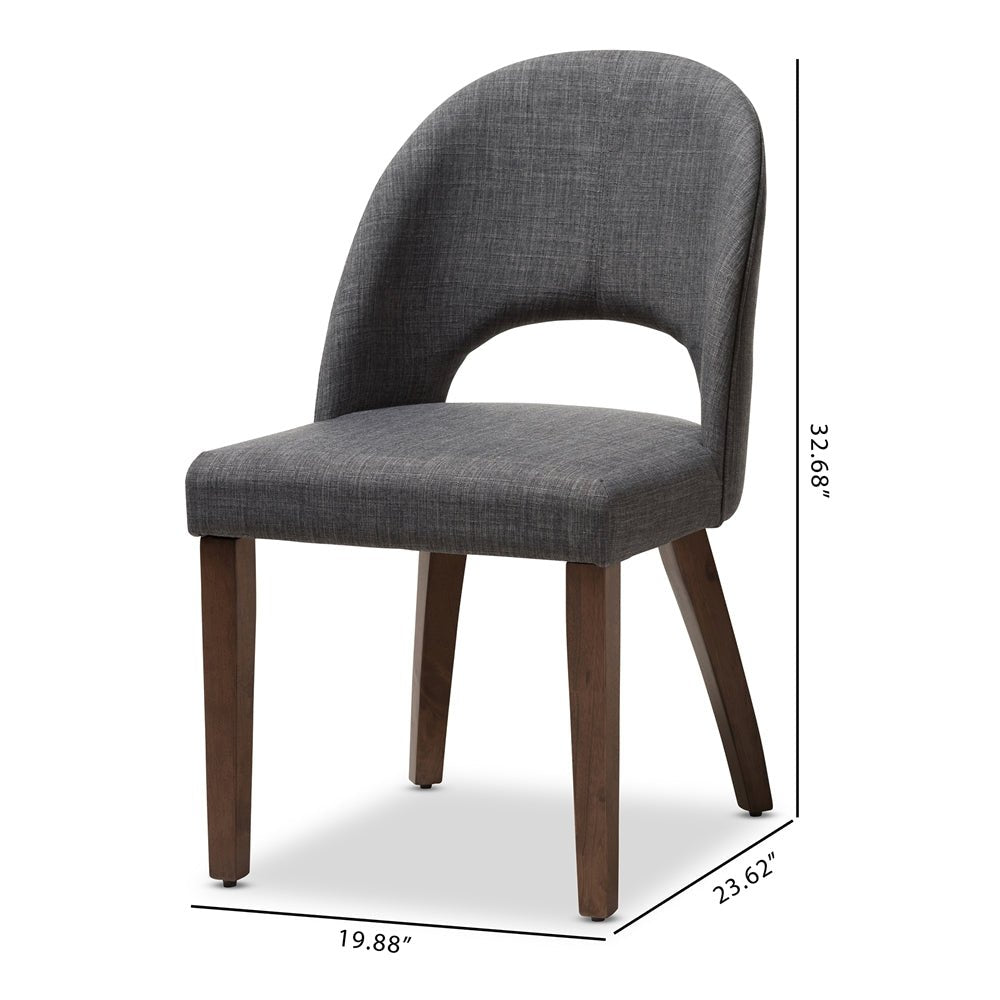 
                      
                        Baxton Studio Wesley Mid Century Modern Fabric Upholstered Walnut Finished Wood Dining Chair, Set Of 2 - lily & onyx
                      
                    