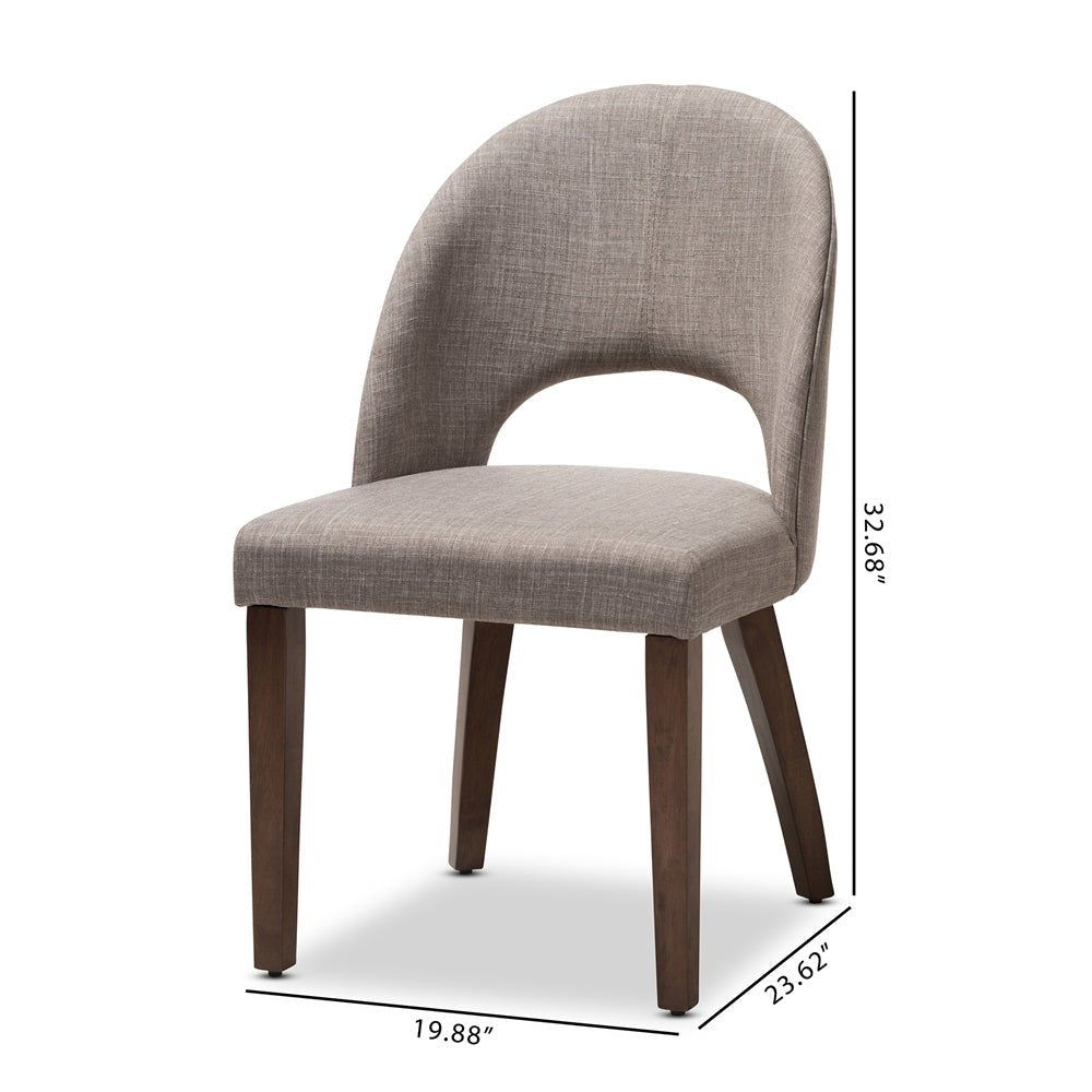 
                      
                        Baxton Studio Wesley Mid Century Modern Fabric Upholstered Walnut Finished Wood Dining Chair, Set Of 2 - lily & onyx
                      
                    
