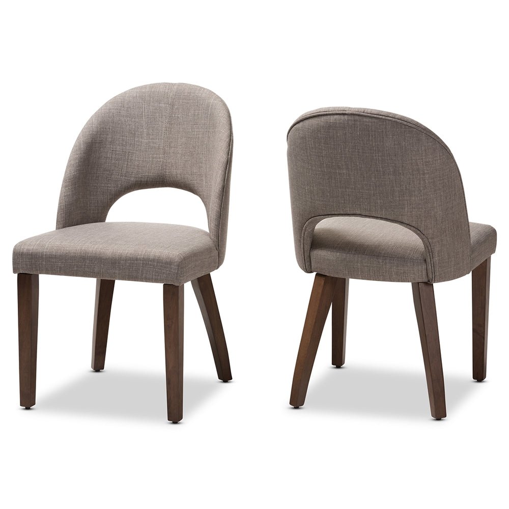 
                      
                        Baxton Studio Wesley Mid Century Modern Fabric Upholstered Walnut Finished Wood Dining Chair, Set Of 2 - lily & onyx
                      
                    