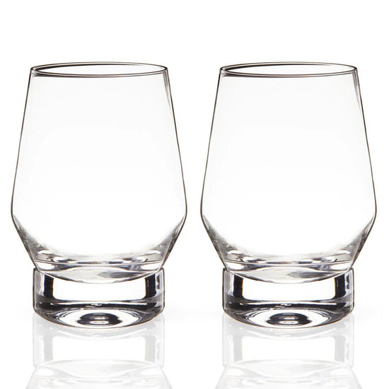 Viski Whiskey Glasses with Heavy Footed Base, Set of 2 - lily & onyx