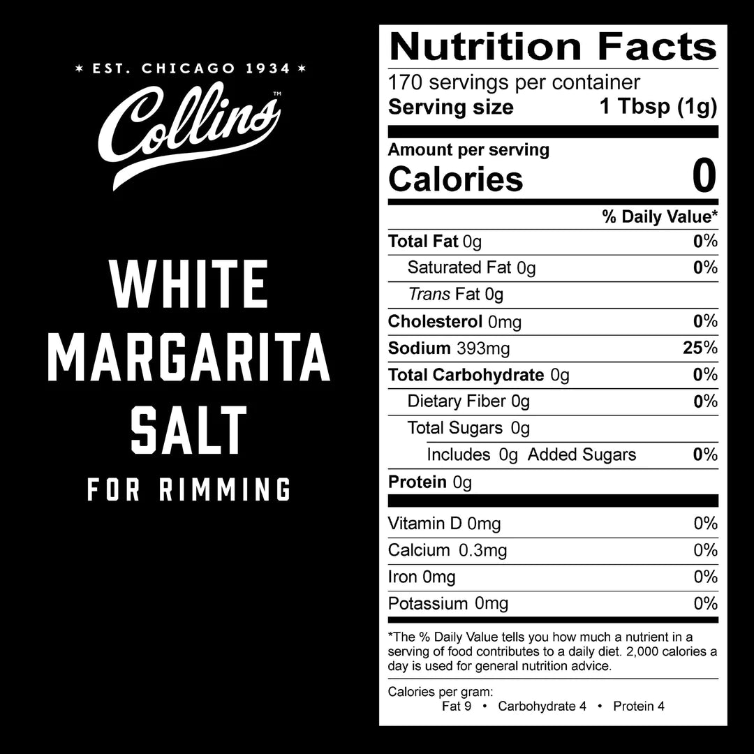 Collins White Margarita Salt, 6 Oz - lily & onyx