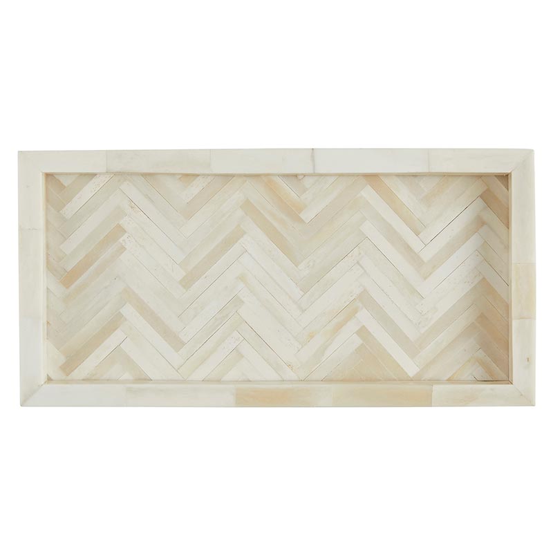 47th & Main White Rectangular Long Tray - lily & onyx