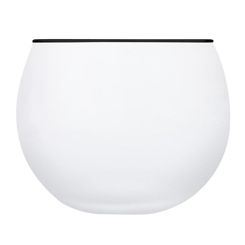 Santa Barbara Design Studio White Roly Poly Glass With Black Rim, Set Of 4 - lily & onyx