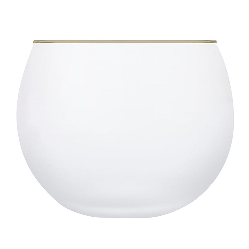 Santa Barbara Design Studio White Roly Poly Glass With Gray Rim, Set Of 4 - lily & onyx