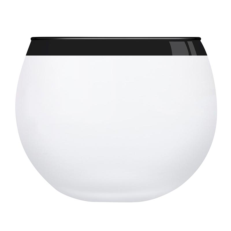 Santa Barbara Design Studio White Roly Poly Glass With Thick Black Rim, Set Of 4 - lily & onyx