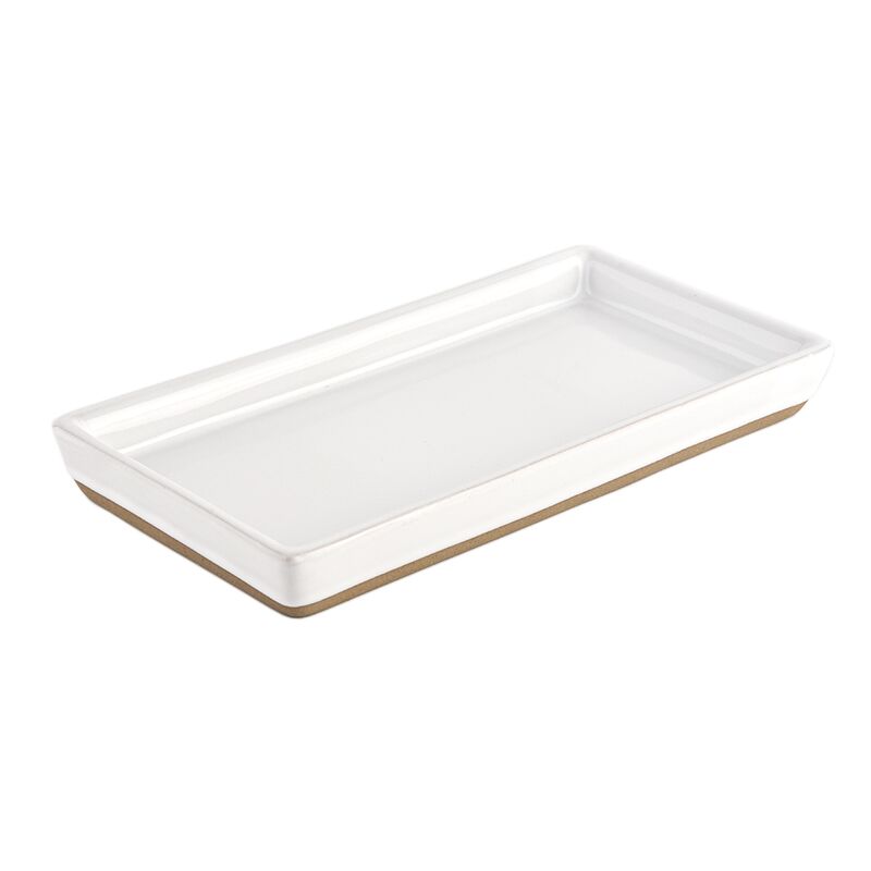 Sweet Water Decor White Stoneware Tray - lily & onyx