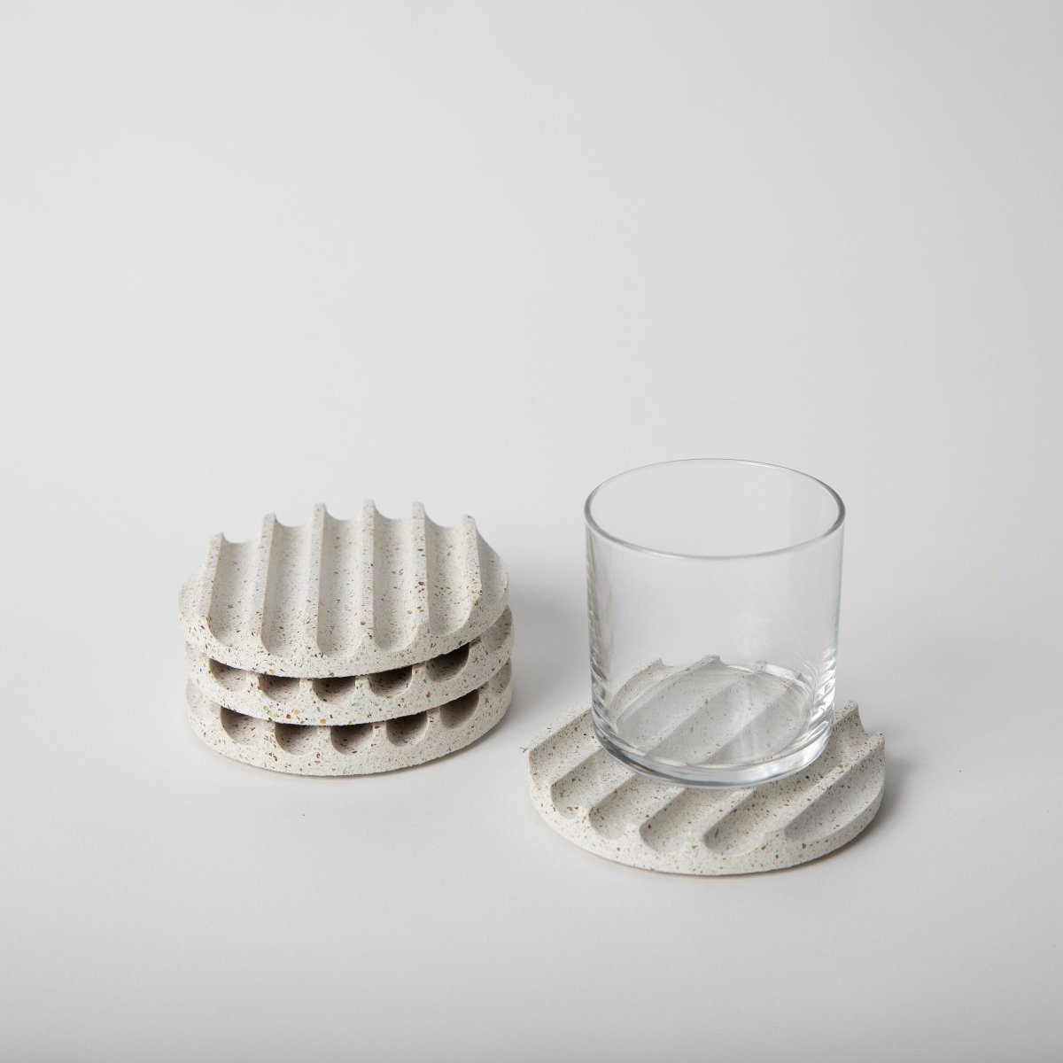 Pretti.Cool White Terrazzo Coaster Set - lily & onyx