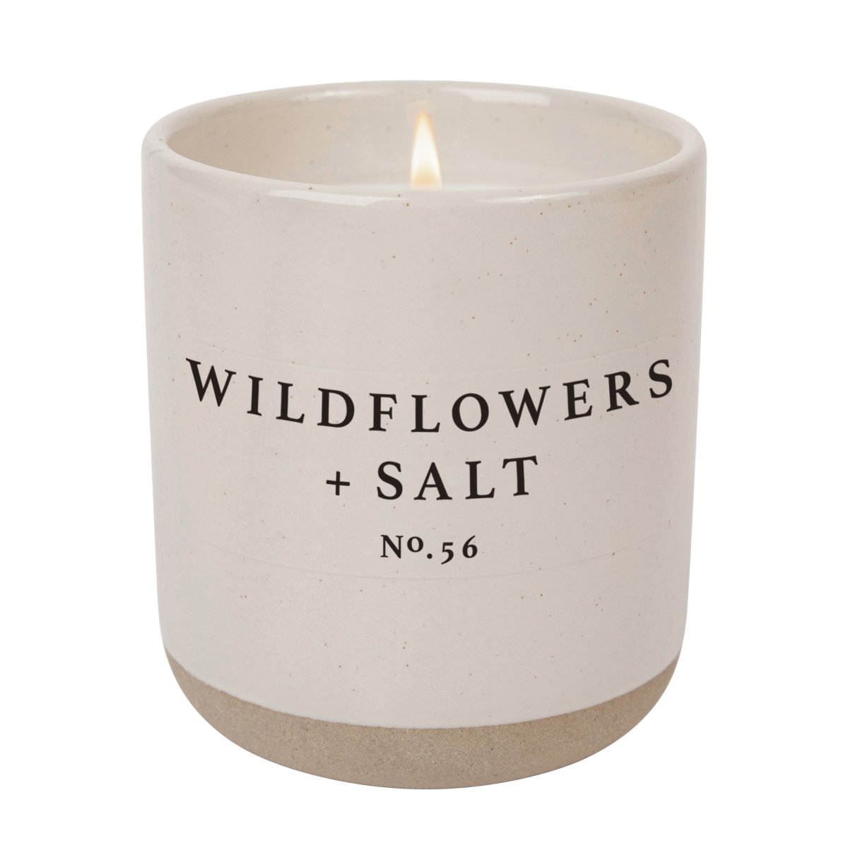 Sweet Water Decor Wildflowers and Salt Soy Candle - Cream Stoneware Jar - 12 oz - lily & onyx