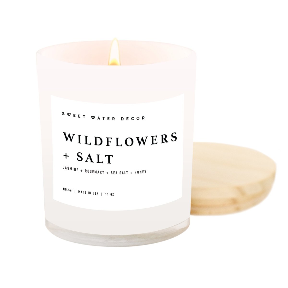 Sweet Water Decor Wildflowers and Salt Soy Candle - White Jar - 11 oz - lily & onyx