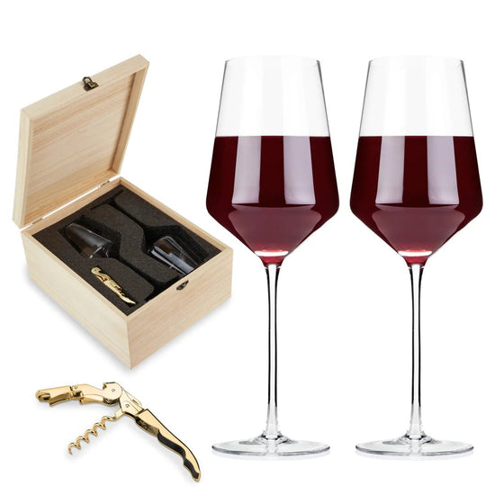 Viski Wine Glass & Corkscrew Box Set - lily & onyx