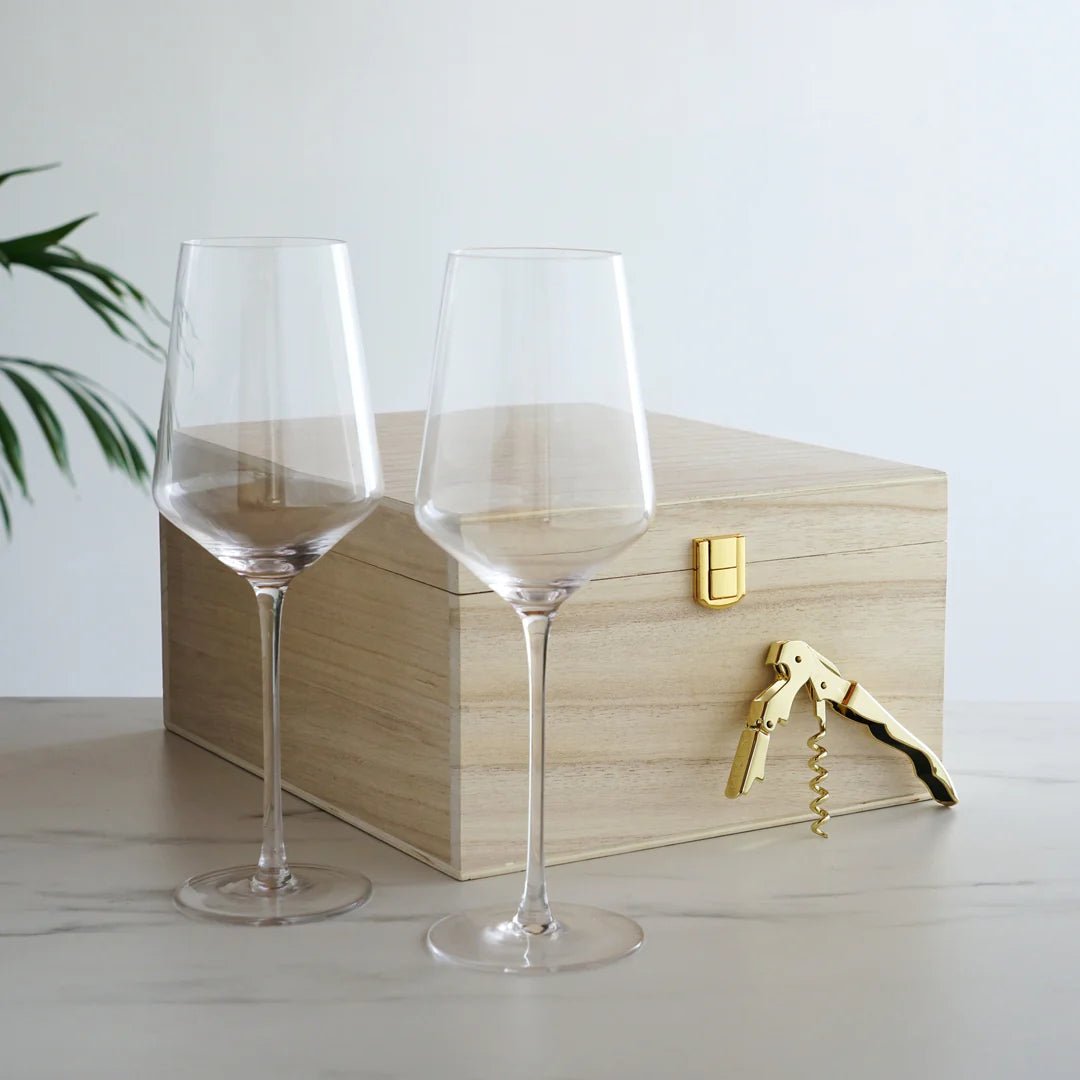 Viski Wine Glass & Corkscrew Box Set - lily & onyx
