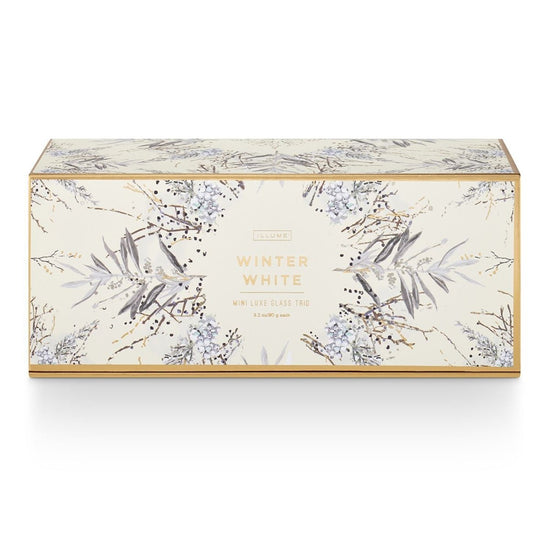 ILLUME Winter White Mini Luxe Sanded Mercury Glass Candle Set | Peppercorn, Cardamom & Citrus - lily & onyx