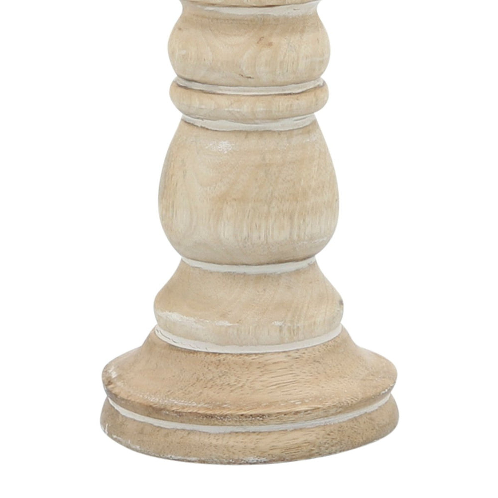 
                      
                        Sagebrook Home Wooden Pillar Candle Holder, Natural - lily & onyx
                      
                    