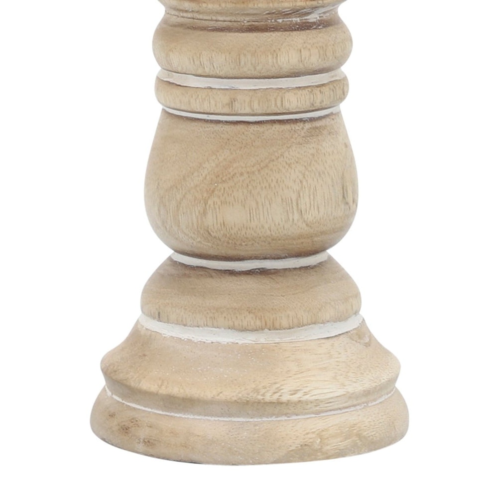 
                      
                        Sagebrook Home Wooden Pillar Candle Holder, Natural - lily & onyx
                      
                    