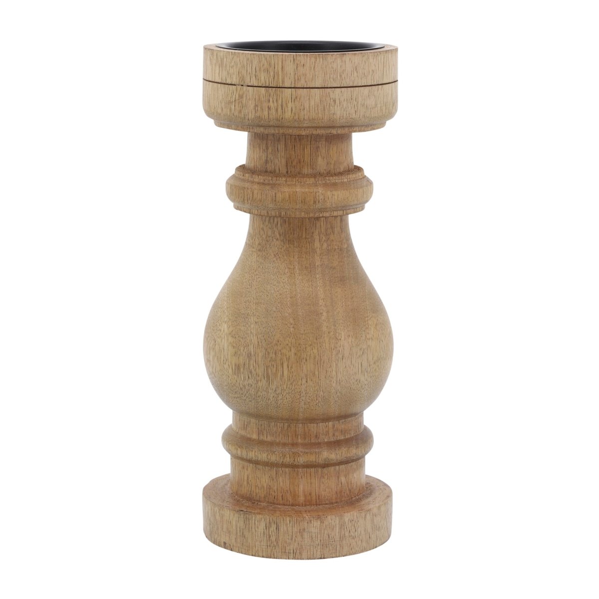 Sagebrook Home Wooden Pillar Candle Stand, Natural, 11"H - lily & onyx