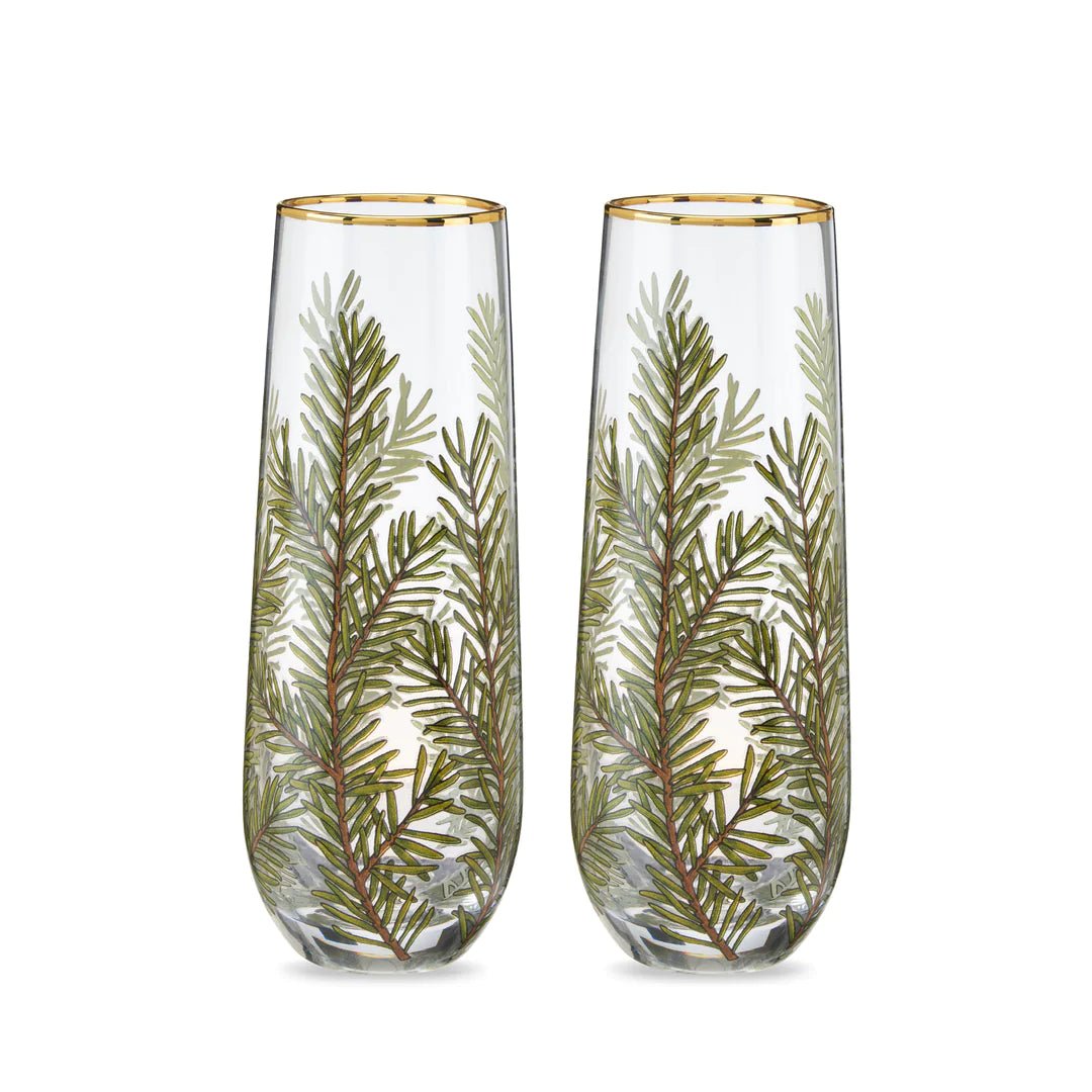 Load image into Gallery viewer, Twine Woodland Stemless Champagne Flute, Set of 2 - lily &amp;amp; onyx

