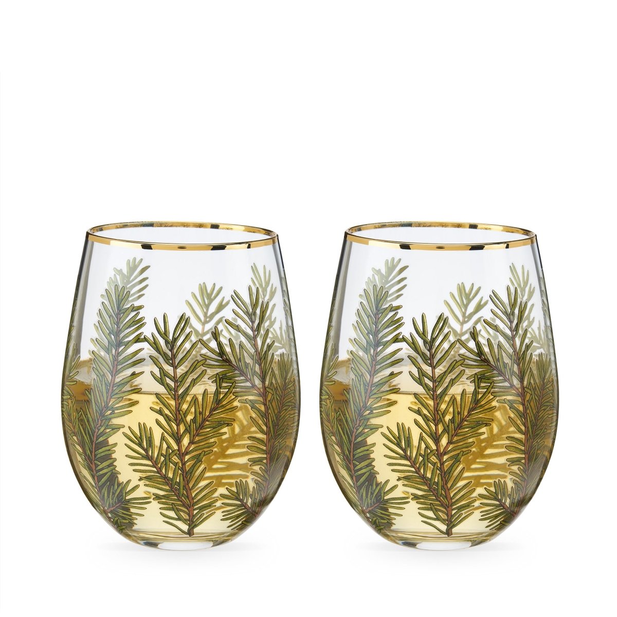 Twine Woodland Stemless Wine Glass, Set of 2 - lily & onyx